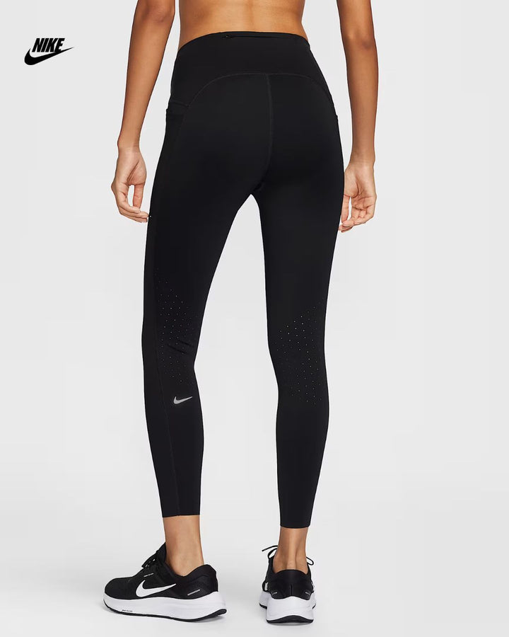 NIKE Swift Women's High-Waisted 7/8 Running Leggings with Pockets- Black
