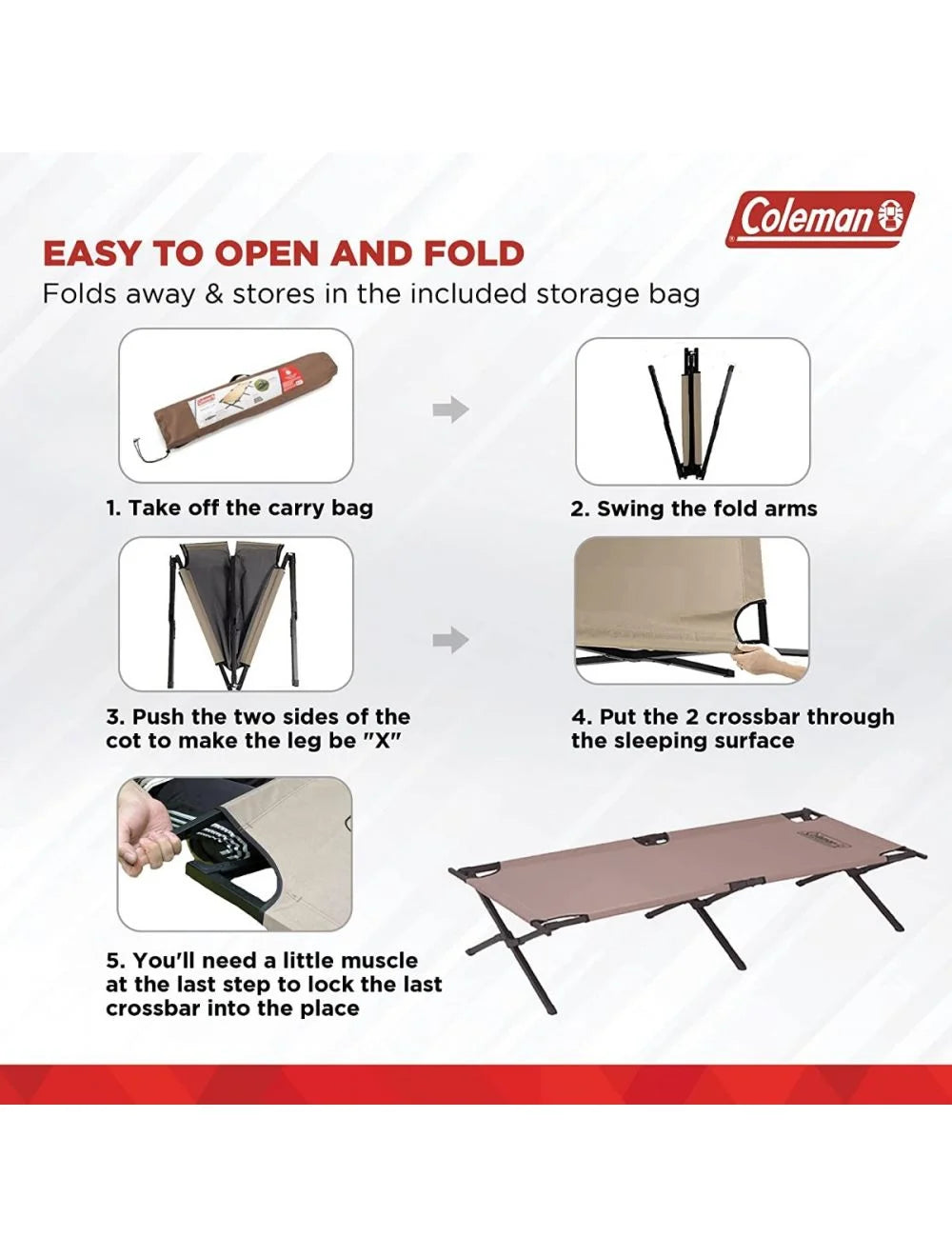 Coleman Trailhead II Camping Cot on triQUIP Sports