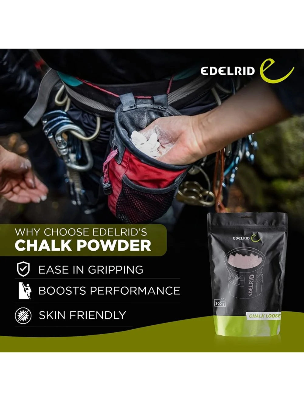 Edelrid Loose climbing chalk on triQUIP Sports