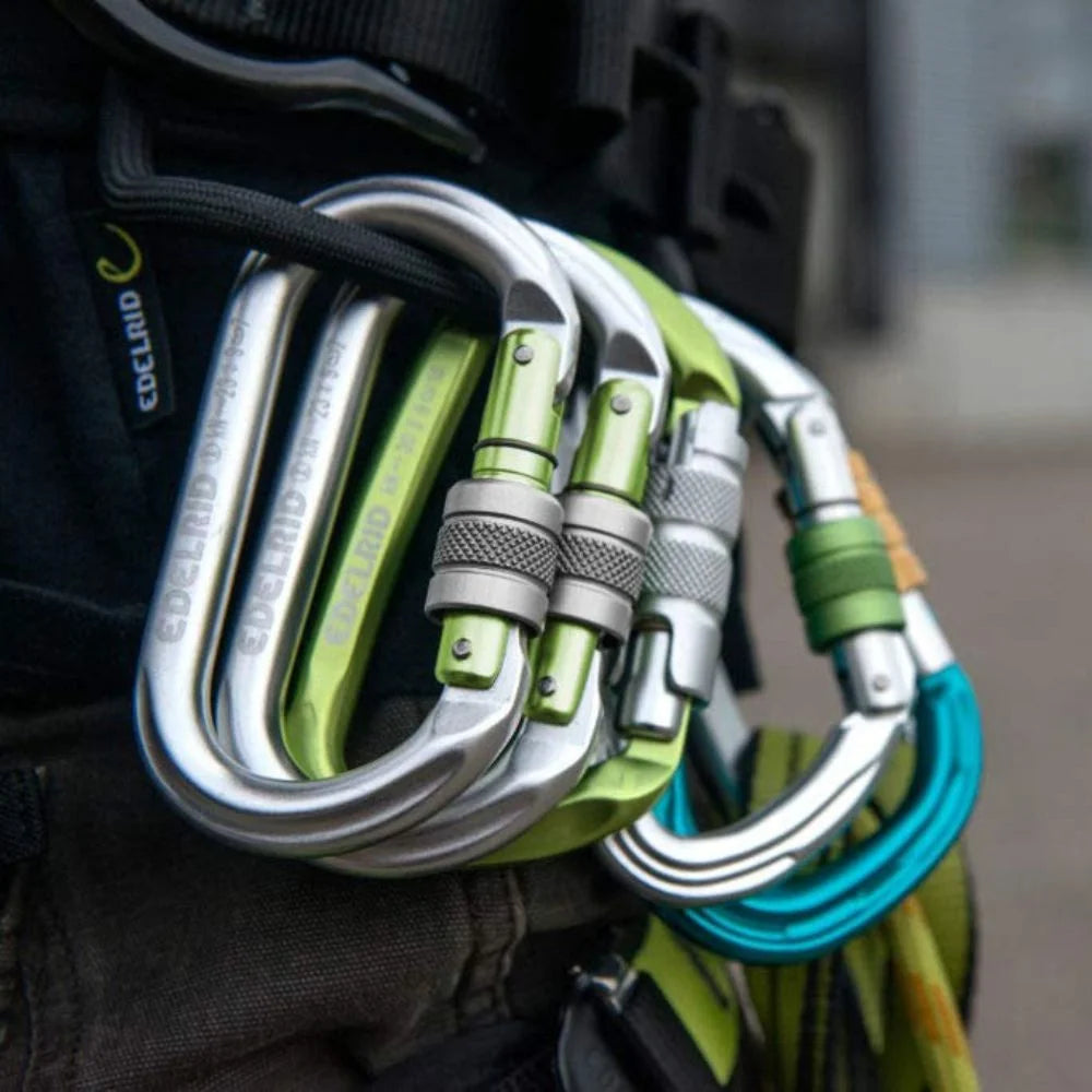 Edelrid Steel Oval Screw locking carabiner on triQUIP Sports