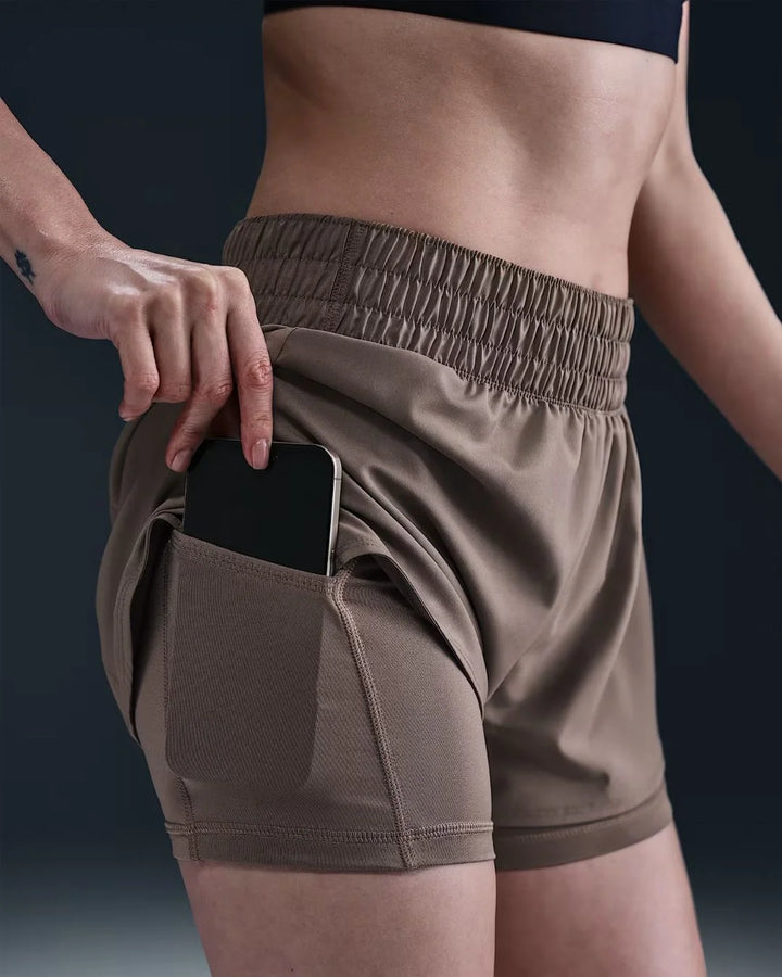 NIKE Dri-FIT One Women's Mid-rise 8cm (approx.) 2-in-1 Shorts on triQUIP sports