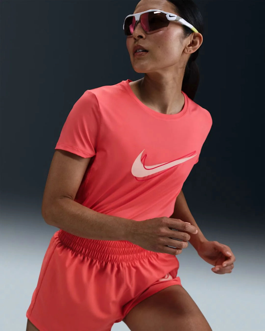 NIKE One Swoosh Women's Dri-FIT Short-Sleeve Running Top on triQUIP sports