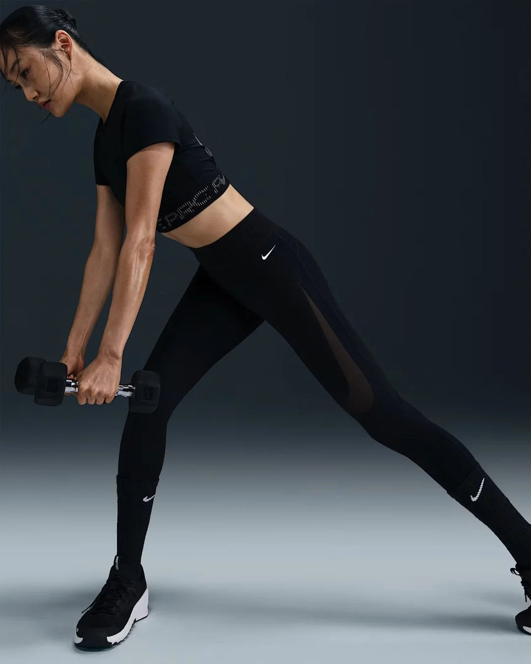 NIKE Pro Sculpt Women's High-Waisted Full-Length Leggings- Black/White S Black