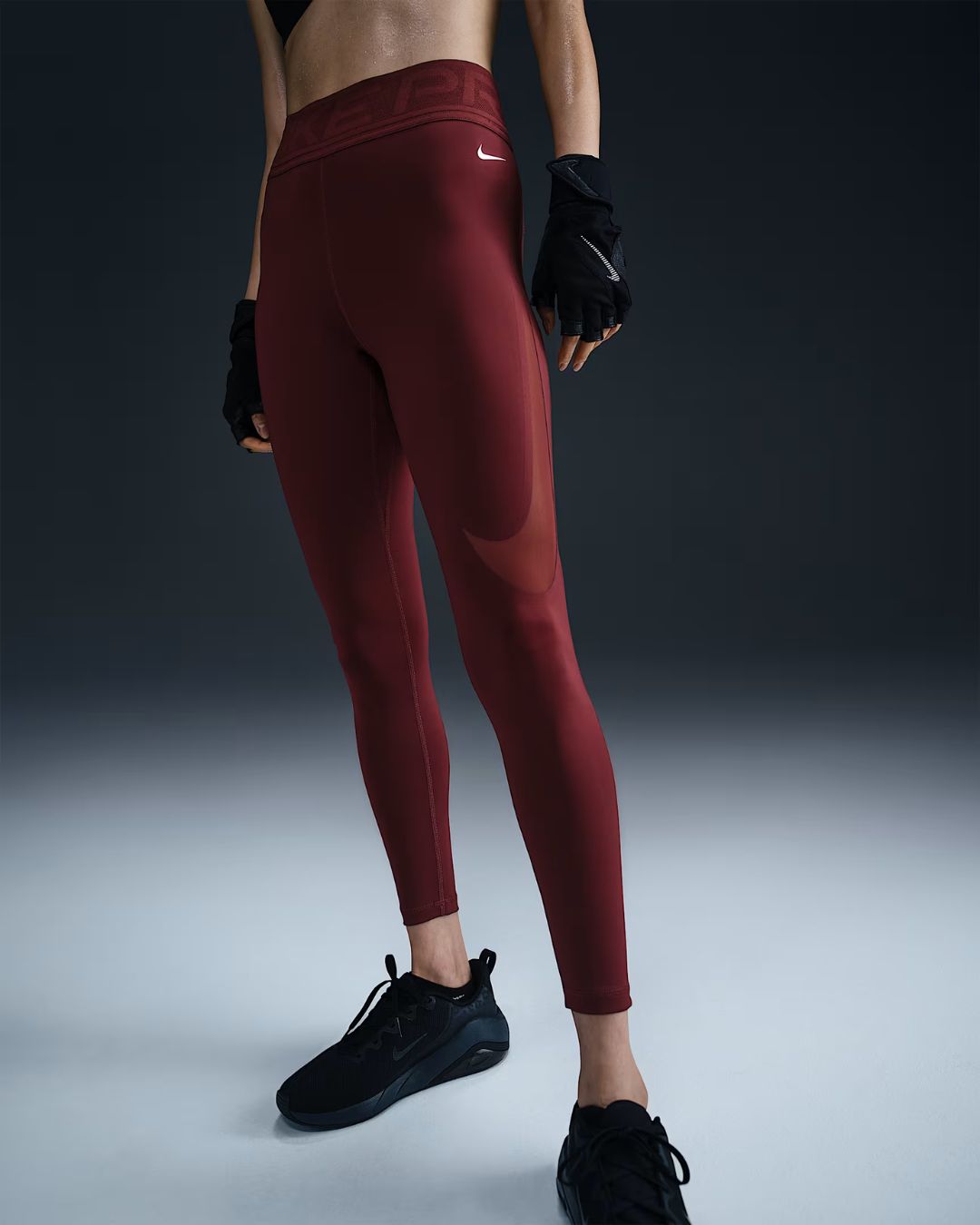 NIKE Pro Sculpt Women's High-Waisted Full-Length Leggings- Dark Team Red/White S