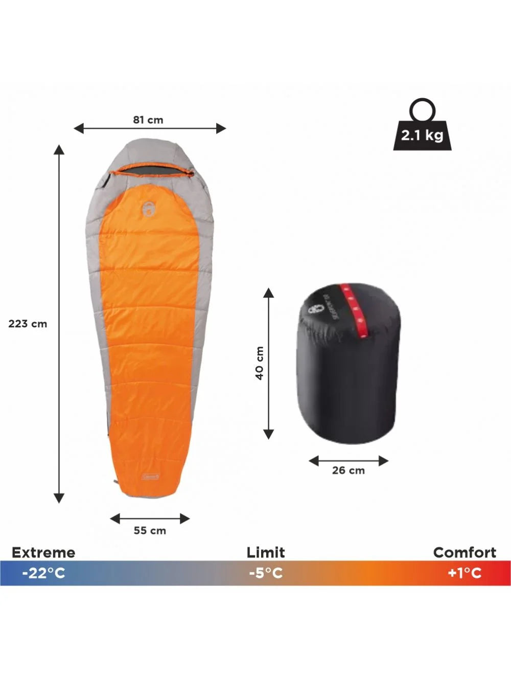 Coleman Silverton Comfort 150 Sleeping Bag on triQUIP Sports